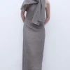 Adolfo Dominguez Vestidos Y Monos>Vestido Largo De Tirantes Negro/Crema