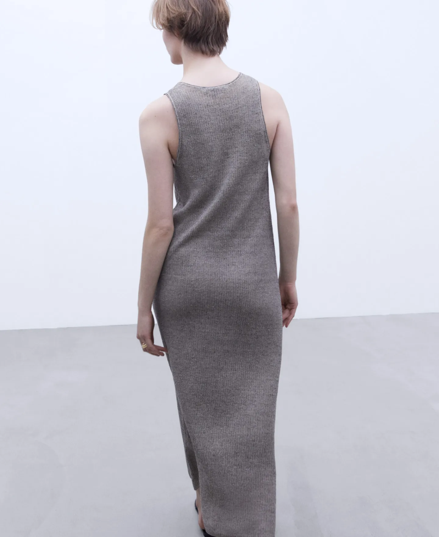 Adolfo Dominguez Vestidos Y Monos>Vestido Largo De Tirantes Negro/Crema