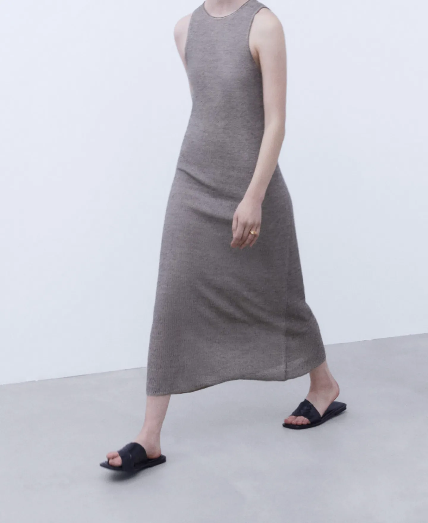 Adolfo Dominguez Vestidos Y Monos>Vestido Largo De Tirantes Negro/Crema