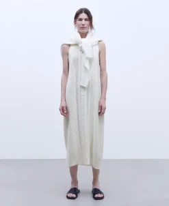 Adolfo Dominguez Vestidos Y Monos>Vestido Sin Mangas Punto Calado Crema