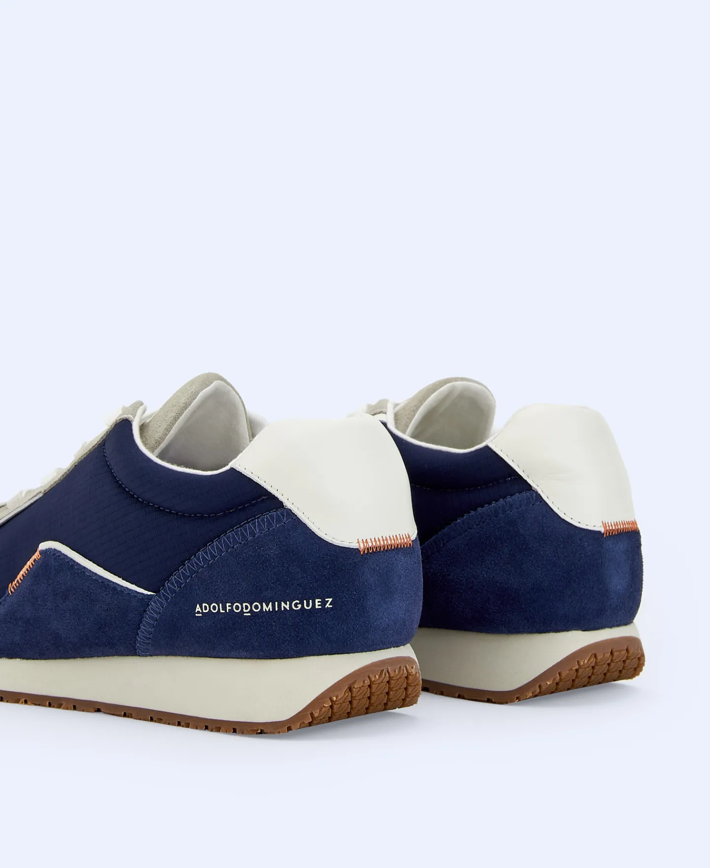 Adolfo Dominguez Zapatos>Zapatilla Deportiva En Piel Y Nailon Azul Marino